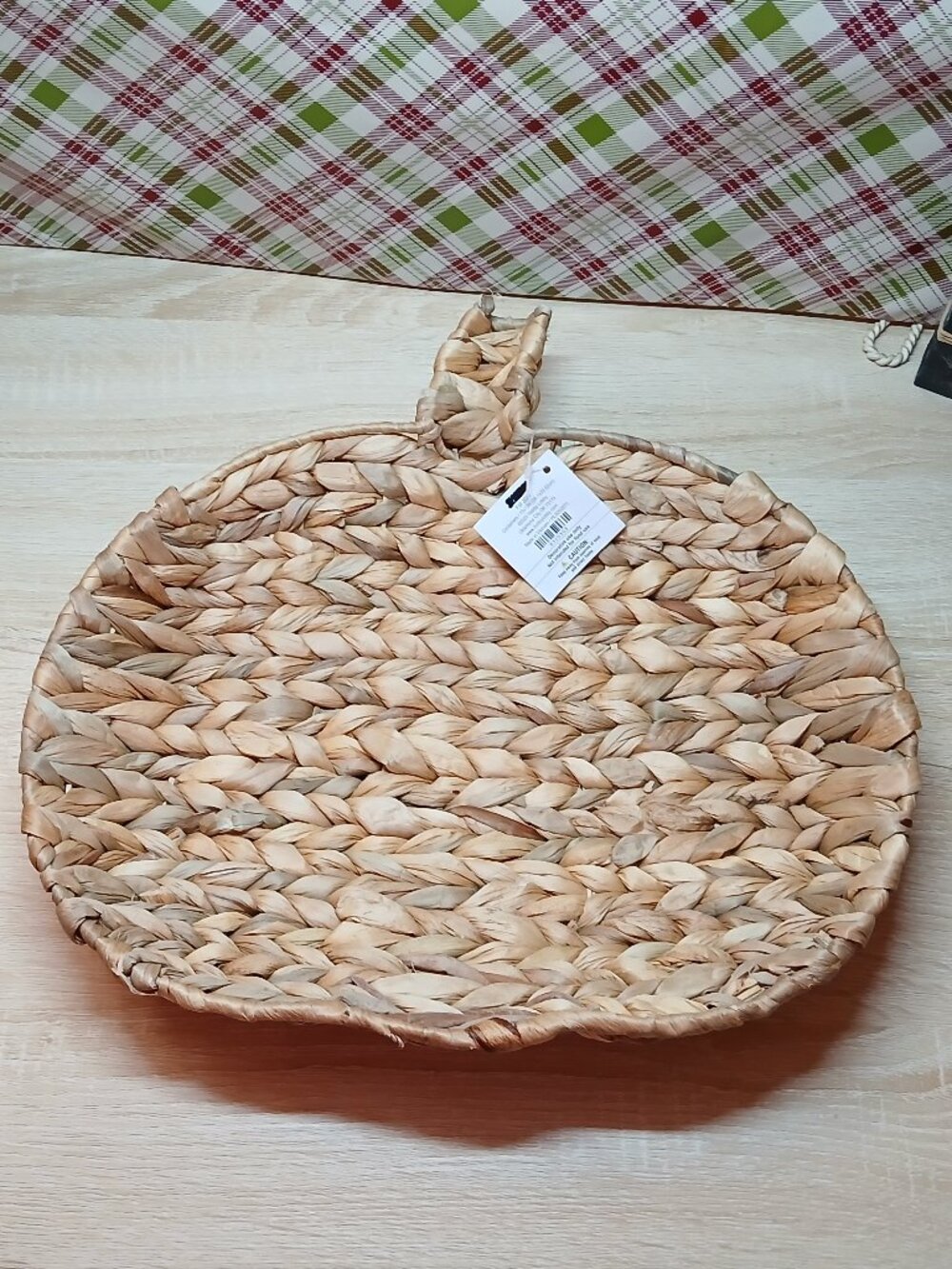 NWT Fall Autumn 2025 Hobby Lobby Pumpkin Shaped Hyacinth Tray Woven Basket